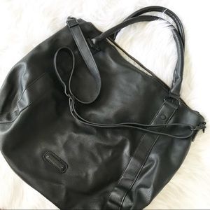 Steve Madden large black soft faux leather hobo